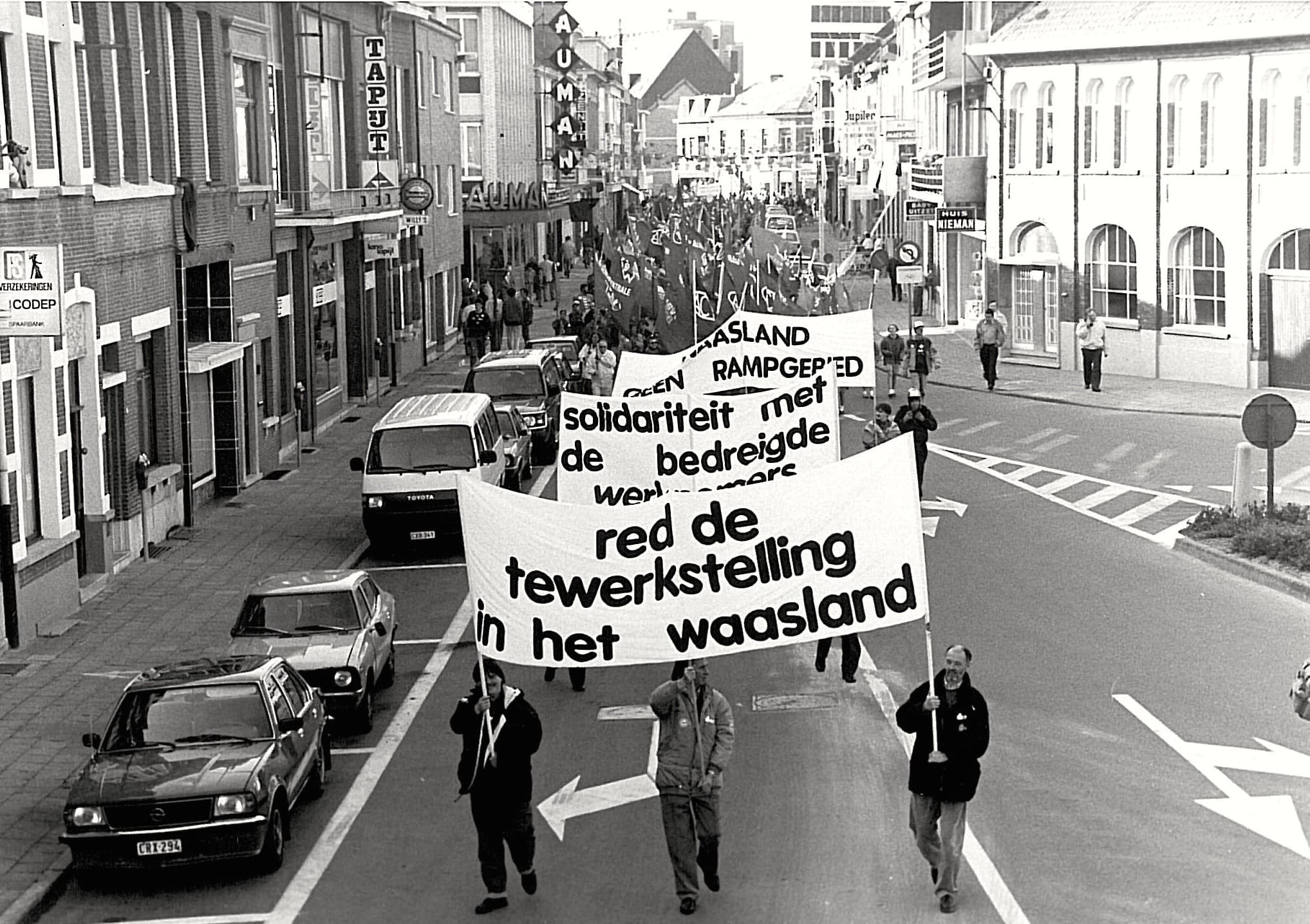 Betoging Boelwerf 1992 A. Wautersstraat Temse
