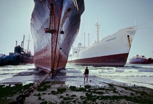 sloop van schepen - beaching